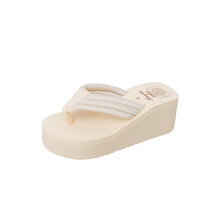 Summer slippers for women with wedges and thick-soled flip-flops version of heels and non-slip wear