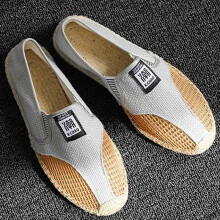 Model Canvas Mesh Men Shoes Breathable Casual Shoes Men Loafers Slip on Lazy Walking Footwear Straw Hollow Linen Mens Shoe