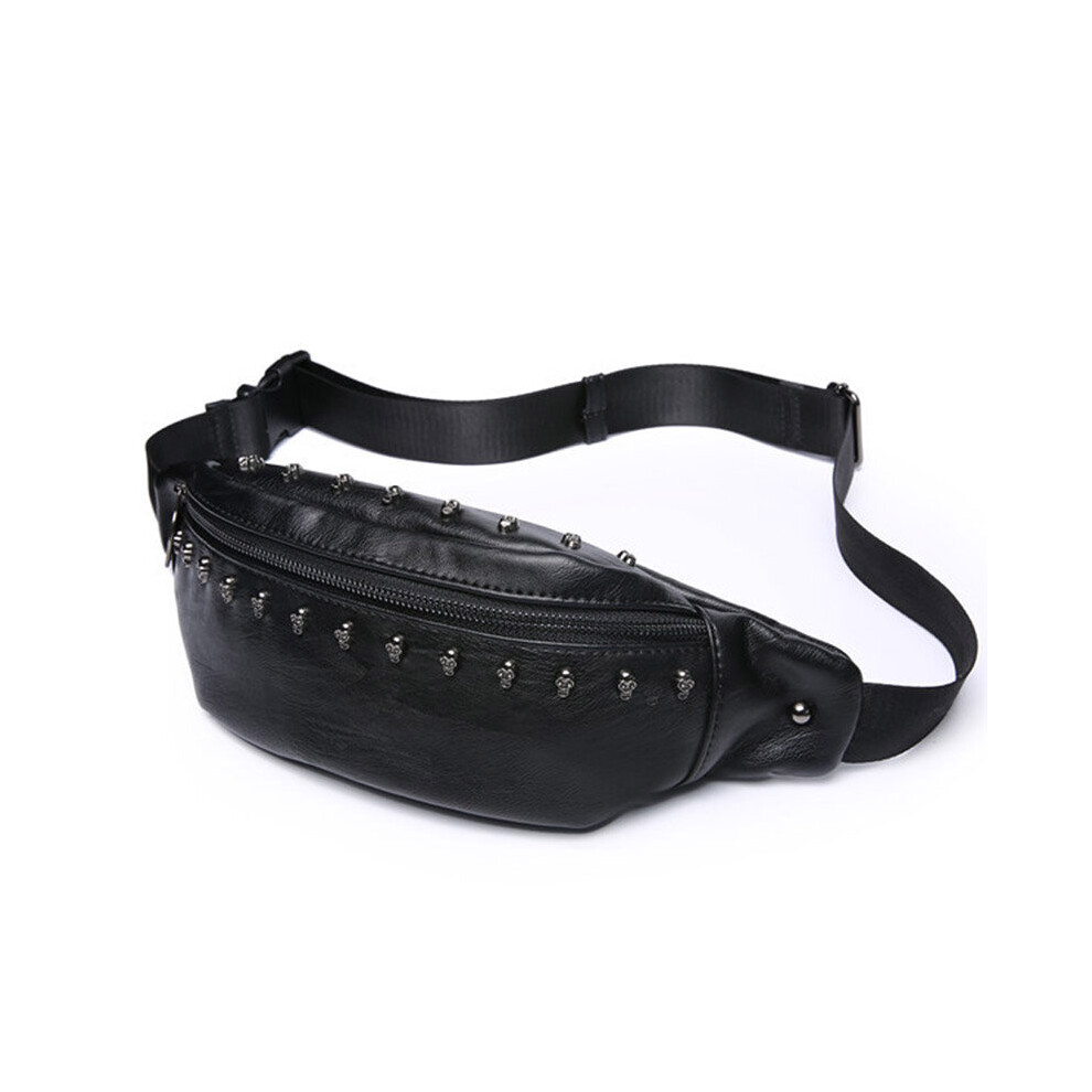 Unisex Waist Pack Bag Pu Leather Skull Chest Bag Shoulder Phone Pouch Large Men Women Fanny Pack Bum Bag-image-OPC-PBWQMK7-NEW