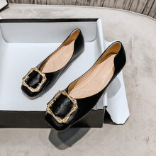 Spring and flat square head women single shoes shallow mouth boat shoes