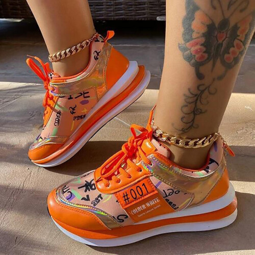 Concise Running Womens Sneakers Highten Thick Bottom Spring Ladies Casual Shoes Orange Big Size 35 43 Female Shoes on OnBuy