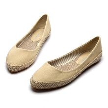 Ladies Flat Shoes Summer Pointed Hemp Rope Single Shoes Women Flat Breathable Cloth Shoes Womens Shoes Boat Shoes