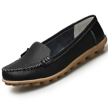 Leather Shoes Woman Soft Boat shoes for Women Flats shoes Big size 35-42 Ladies Loafers Non-Slip Sturdy Sole Q010