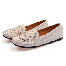 Hand-sewn Espadrilles shoes woman flower crystal hollow breathable oxfords pregnant nonskid soft slip on moccasins flats loafers