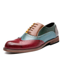 Men Dress Shoes High Brogue Style Party Leather Wedding Shoes Men Social Leather Oxfords Formal Shoes