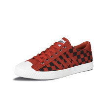 Mens Casual Shoes Red Checkered Man Canvas Shoes Breathable Espadrille Men Flat Classic Mens Spring Sneakers
