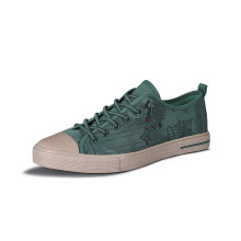 Spring Print Canvas Shoes Men Casual Sneakers Soft Comfortable Men Espadrilles Retro Green Men Vulcanized Shoes