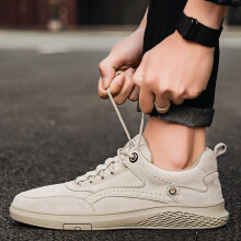 Mens Leather Casual Shoes Breathable Loafers Outdoor Sneakers Lace Up Retro Comfortable Oxfords Spring Autumn