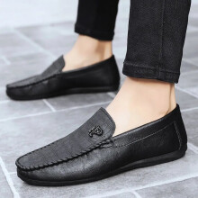 Summer Leather Loafers Comfortable And Breathable Casual Shoes Lightweight Non-Slip Deodorant Driving Shoes Moccasin