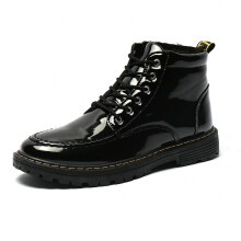 Men Leather Shoes High Top Winter Warm Snow Shoes Motorcycle Ankle Boots Couple Unisex boots