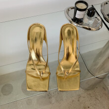 Clip Toe Ladies Thin Low Hees Shoes Narrow Band Decoration Women Slippers Summer Flip Flops