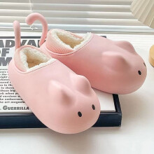 Cartoon Winter Cotton Slippers Childrens Home Cotton Shoes Womens Warm Slides Kids Wrap The Heel Cotton Footwear