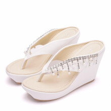 Queen Women Slippers Summer Style Beaches Flip Flops Platform Sandals Open-toed Casual Shoes Big Size 34-43