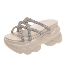 Summer Bling Slippers Womens Chunky Sandals Women Wedges Platform Shoes Woman Open Toe Flats Beach Flip Flops