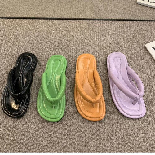 Women Beach Flip Flops Slippers Casual Summer Solid Outside Slides Shoe 2