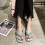 spring and ladies solid round head casual flip flops 3829 5