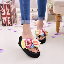 platform woman slippers flip flops womans Sandals Flower Sandals Wedges Shoes slippers zapatillas chinelo sandalia