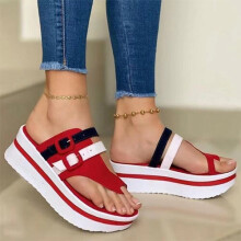 Women Platform Flip Flops Womens Buckle Casual Slippers Female Outdoor Beach Shoes Ladies Mix Wedges Plus Size