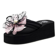 outside the slope and sandals womens flip-flops bow beach shoes slippers female