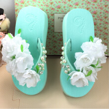 Rabbit Face Women FLIP FLOPS Platform Sandals Wedges Thick sole Soft Comfortable Slippers Pearls Female Slides