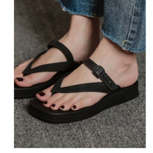 Style Flip-Flops Womens Summer Beach Sandals Indoor Slippers Middle-heeled Slides Women Shoes Thick-soled Flip Flop