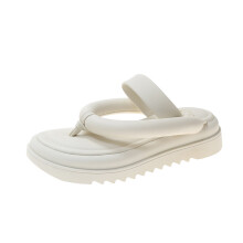Platform Slippers Women Round Toe Summer Shoes Woman Casual Home Flip Flops Womens PU Thick Sole House Slipper
