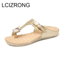 Rhinestone Beach Sandals for Women Summer Outdoor Travel Flip Flops Metal Buckle Sandalies Ladies Flat Shoes