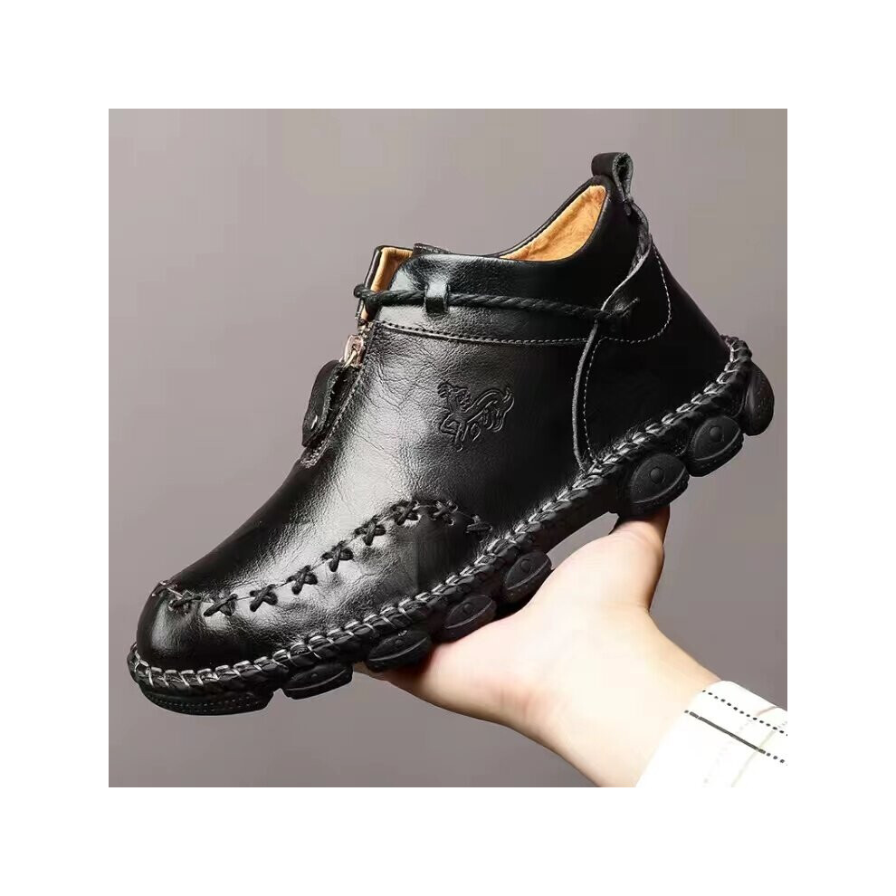 Men Boots High Leather Zipper Shoes Male Cow Leather Man Brown Ankle Boots zapatos de hombre big size 48-image-OPC-PBWRB9V-NEW