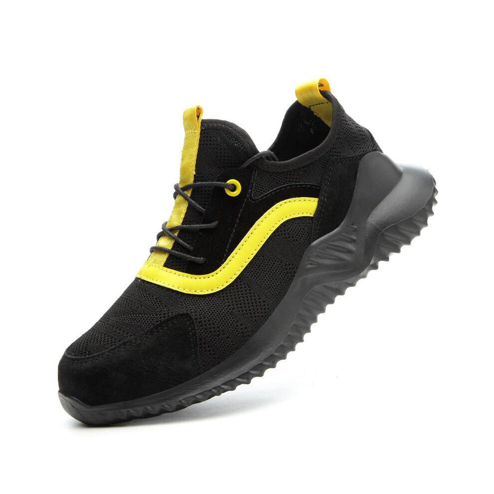 Mens Work Shoes Steel Toe Safety Shoes Comfy Lightweight Anti-Smashing Anti-Puncture Construction Sneaker Security Footwear 885661058498