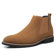 Mens Leather Boots Frosted Middle Top Chelsea Boots Casual Large Mens Boots Men Shoes
