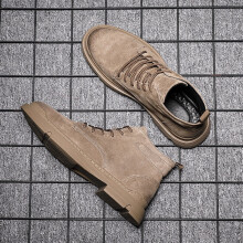 Men Boots Leather Winter Plus Velvet s Casual High-top Tooling Shoes Desert Short