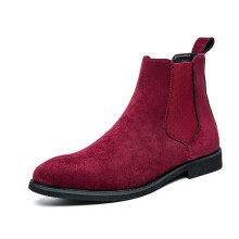 Casual Man Autumn Winter Men Ankle Chelsea Boots Male Mens Shoes Cow Suede Leather Slip On Motorcycle Boot