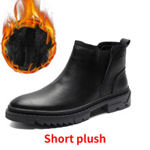 Chelsea Boots for Man Motorcycle Shoes Man Chunky Boots for Men Male Platform Winter Boots Men Shoes Leather Zapatos Hombre