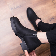 Chunky Ankle Boots Man Leather Shoes Men Motorcycle Boots Homme Chelsea Boots Men Platform Shoes for Man Erkek Ayakkab?s?