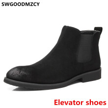 Elevator Shoes For Mens Dress Boots Chelsea Boots Men Formal Dress Italian Men Boots Leather Botas Hombre
