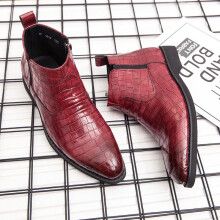 Men Business Dress Boots Mens Vintage Pointed Toe Chelsea Boots Men Leisure Botas Hombre Leather Ankle Booties