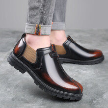 High Patent Leather Men Boots Chelsea Shoes Male Cow Leather Man Brown Ankle Boots Autumn Plus Size 38-45