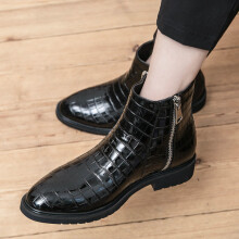 mens chelsea boots tide soft leather shoes pointed toe cowboy boot party prom dress spring autumn ankle botas man