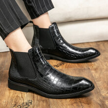 Spring/Winter Men Chelsea Boots British Style Ankle Boots Men Brogues Soft Leather Casual Shoes Zapatillas Hombre