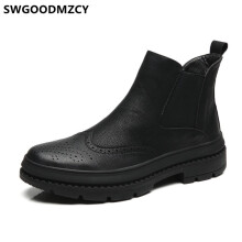 Chelsea Boots Men Army Shoes Ankle Boots Men Brogue Shoes Men Boots Leather Military Shoes Botas Hombre Erkek Ayakkabi