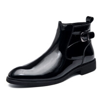 Chelsea Boots Men Monk Strap Ankle Boots for Man Motorcycle Boots Man Patent Leather Casual Shoes Men Chaussure Homme