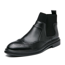 Ankle Boots Homme Chelsea Boots Men Leather Shoes Men Motorcycle Boots for Man Platform Brogue Shoes Man Chaussure De Homme