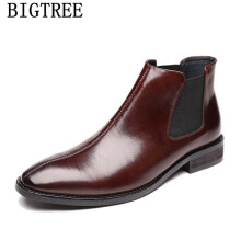Leather Boots Men Ankle Boots Men Snow Boots Mens Winter Footwear Formal Shoes Men Botas Chelsea Hombre Erkek Bot Ayakkabi
