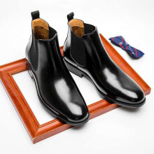 mens casual business office formal dress ankle boots brown shoes cowboy chelsea boot short botas man