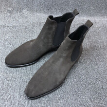 chelsea boots men suede Brown Velvet High Ankle Dress Shoes Men Wear Resistant Chelsea Dress Boots big size 47 48