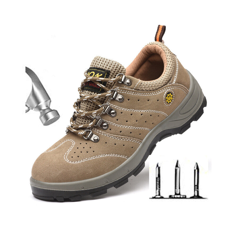 Cowhide Solid-Soled Labor Insurance Shoes Mens Safety Protective Shoes Anti-Smashing Anti-Piercing Work Shoes Breathable H155 885661192758