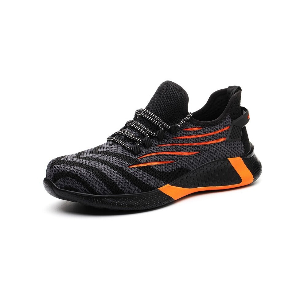 Mens Safty Shoes Anti Smashing Anti Puncture Mens Work Shoes Mesh Breathable Striped Soft Men Vulcanized Shoes 885661278179