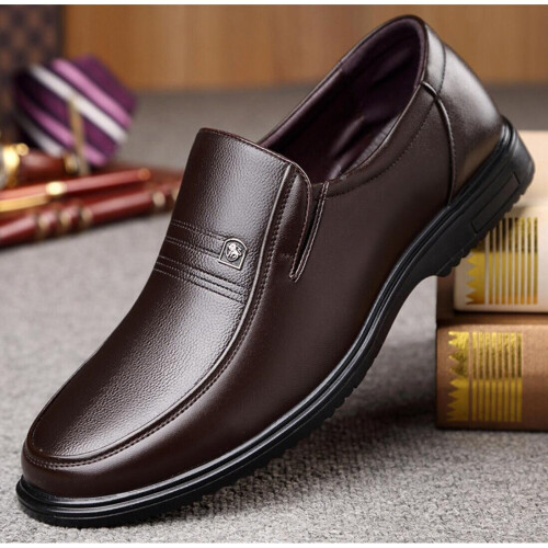 Mens Leather Shoes 38 46 Head Leather Soft Anti slip Rubber Loafers Shoes Man Business Casual Real Leather Shoes on OnBuy