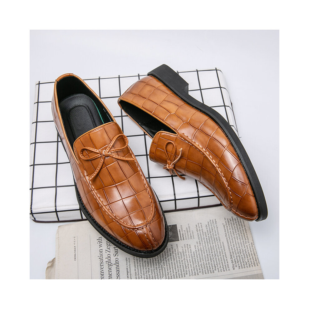 Mens Leather Casual British Style Formal Oxford Loafers Moccasin Wedding Dress Male Shoes for Men