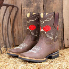 Autumn Western Cowboy Motorcycle Boots Middle Deep V-mouth Square Heel Pu Embroidered Desert Boots Comfortable